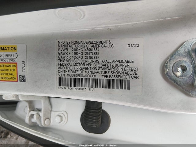 Продажа на аукционе авто 2022 Acura Tlx A-spec Package, vin: 19UUB5F51NA000068, номер лота: 45120973