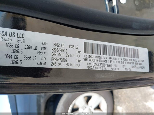 Jeep Compass Sport 2016 1C4NJCBB1GD783805 Image 9
