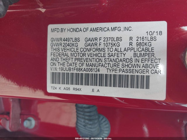 Acura Tlx Tech A-spec Pkgs 2019 19UUB1F68KA006124 Image 9