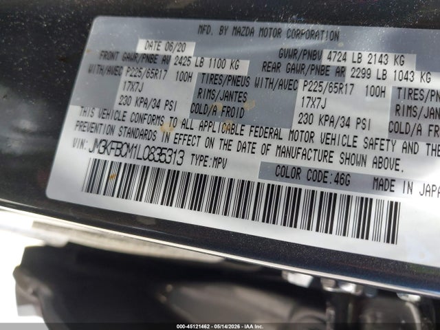 Mazda Cx-5 Touring 2020 JM3KFBCM1L0835313 Image 9