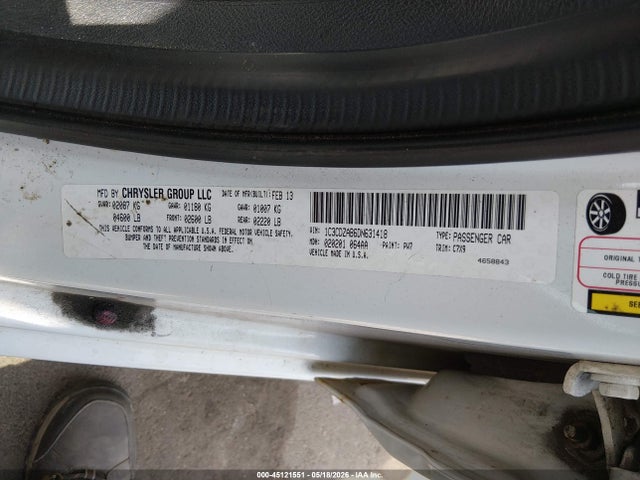 Aukcja sprzedaży 2013 Dodge Avenger Se, vin: 1C3CDZAB6DN631418, numer aukcji: 45121551