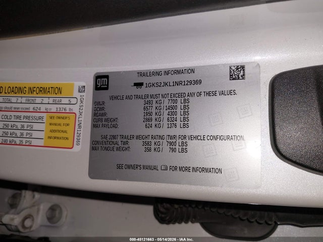 GMC Yukon Xl 4wd Denali 2022 1GKS2JKL1NR129369 Image 9