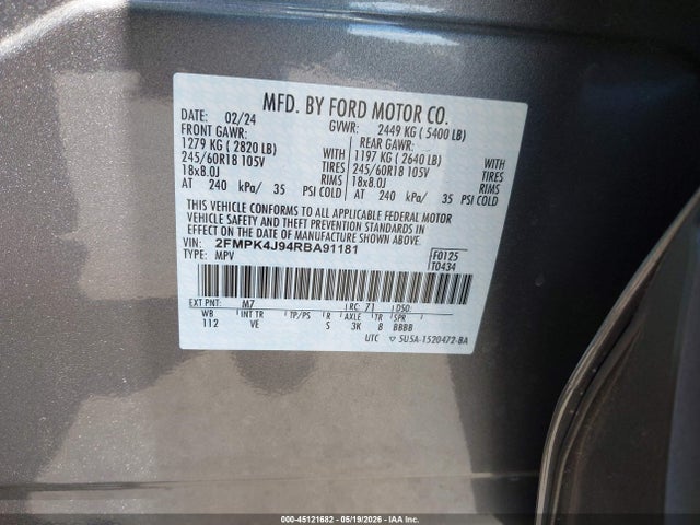 Ford EDGE SEL 2024 2FMPK4J94RBA91181 Image 9