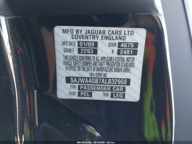 Продажа на аукционе авто 2010 Jaguar Xk, vin: SAJWA4GB7ALB32960, номер лота: 45121752