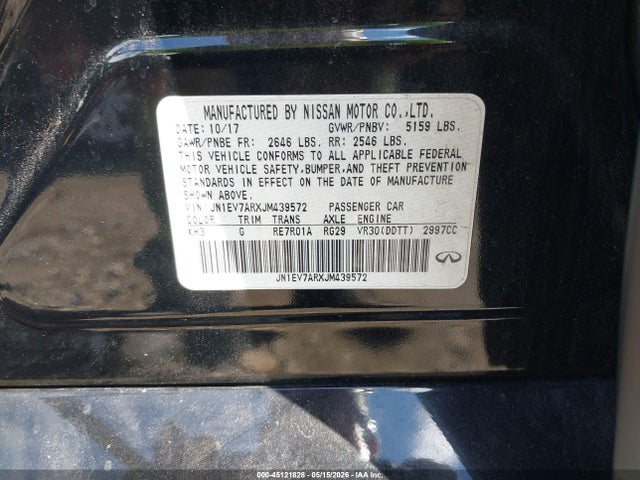 Продаж на аукціоні авто 2018 Infiniti Q50 3.0t Luxe, vin: JN1EV7ARXJM439572, номер лоту: 45121828