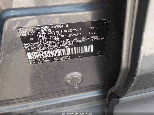 JTMRFREV8FD115297 Toyota Rav4 Xle