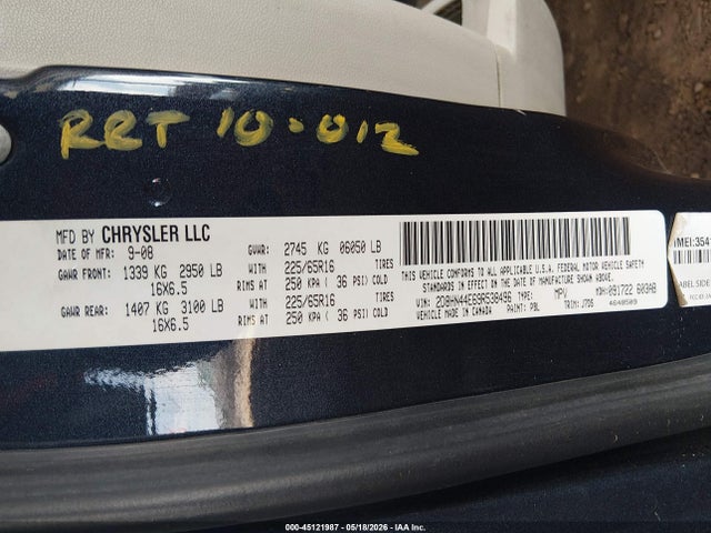 2009 Dodge Grand Caravan Se მანქანა იყიდება აუქციონზე, vin: 2D8HN44E69R538496, აუქციონის ნომერი: 45121987