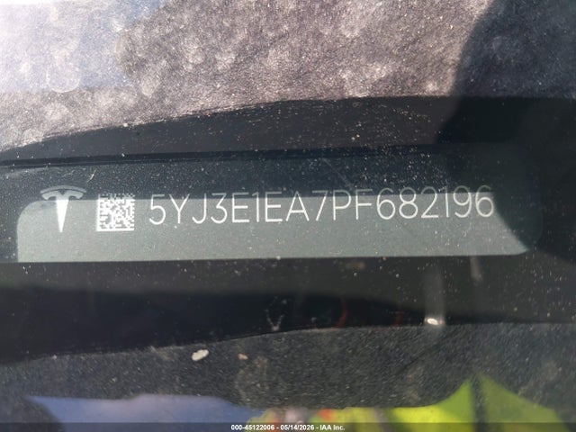 Aukcja sprzedaży 2023 Tesla Model 3 Rear-wheel Drive, vin: 5YJ3E1EA7PF682196, numer aukcji: 45122006