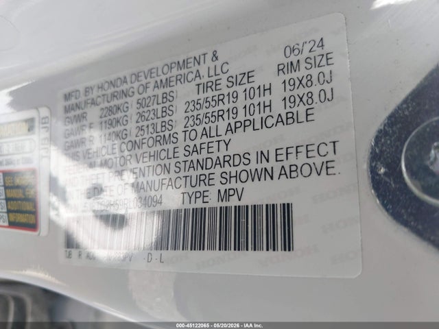 Продаж на аукціоні авто 2024 Acura Rdx Technology Package, vin: 5J8TC2H59RL034094, номер лоту: 45122065