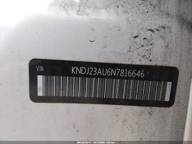 2022 Kia Soul Lx მანქანა იყიდება აუქციონზე, vin: KNDJ23AU6N7816646, აუქციონის ნომერი: 45122117