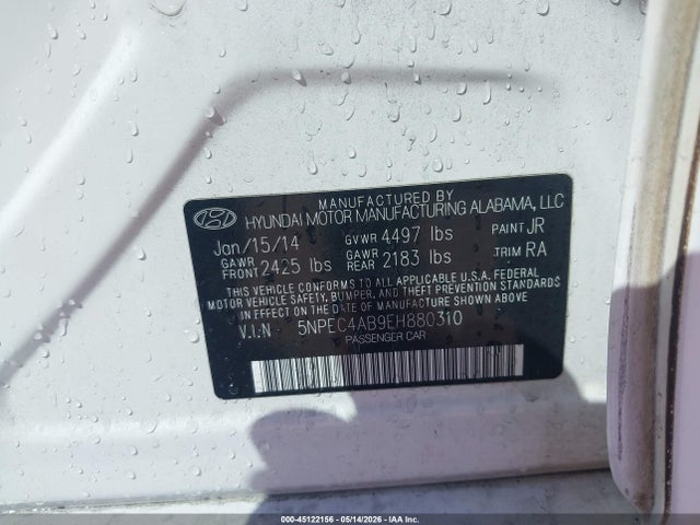 Aukcja sprzedaży 2014 Hyundai Sonata Limited 2.0t, vin: 5NPEC4AB9EH880310, numer aukcji: 45122156
