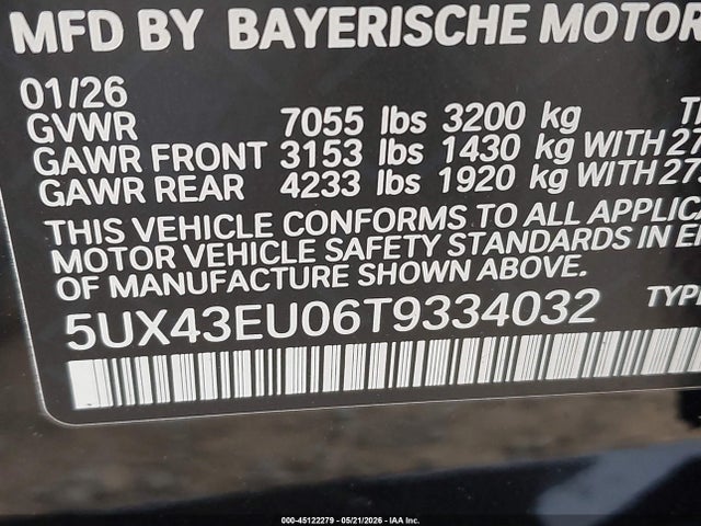BMW X5 Phev Xdrive50e 2026 5UX43EU06T9334032 Image 9