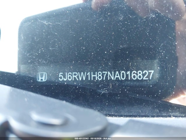 Aukcja sprzedaży 2022 Honda Cr-v 2wd Ex-l, vin: 5J6RW1H87NA016827, numer aukcji: 45122362