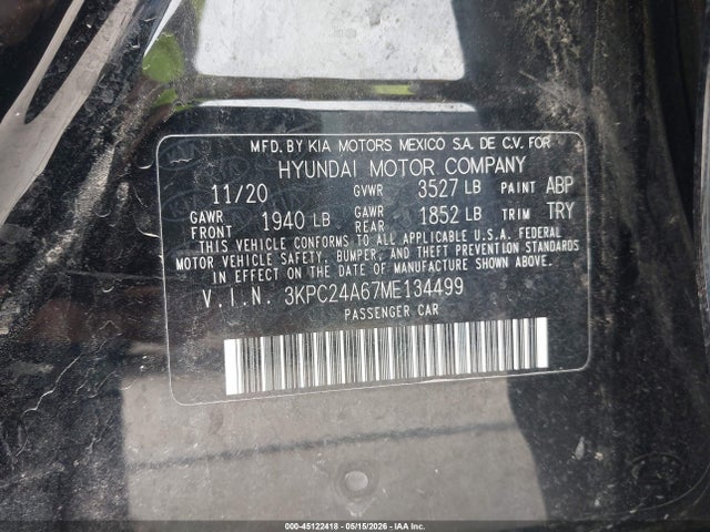 Hyundai Accent Sel 2021 3KPC24A67ME134499 Image 9