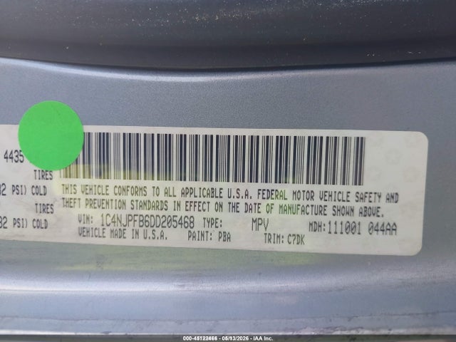 Продаж на аукціоні авто 2013 Jeep Patriot Latitude, vin: 1C4NJPFB6DD205468, номер лоту: 45122466