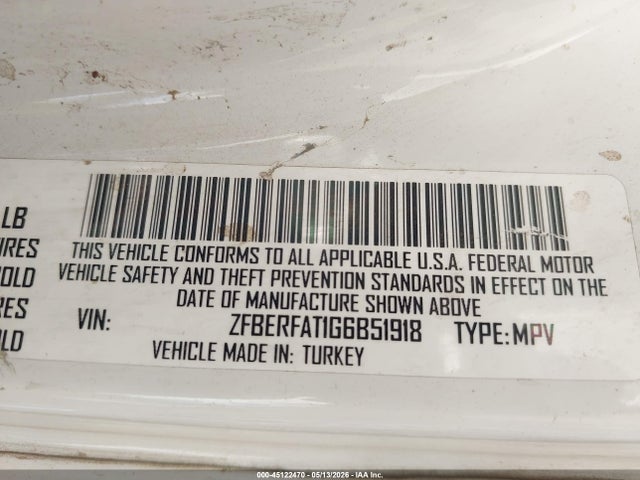 RAM Promaster City Tradesman 2016 ZFBERFAT1G6B51918 Image 9
