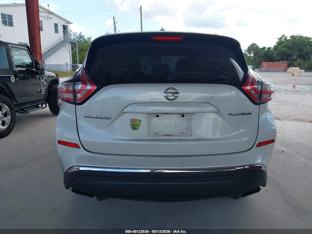 2015 Nissan Murano Platinum მანქანა იყიდება აუქციონზე, vin: 5N1AZ2MG3FN265855, აუქციონის ნომერი: 45122538