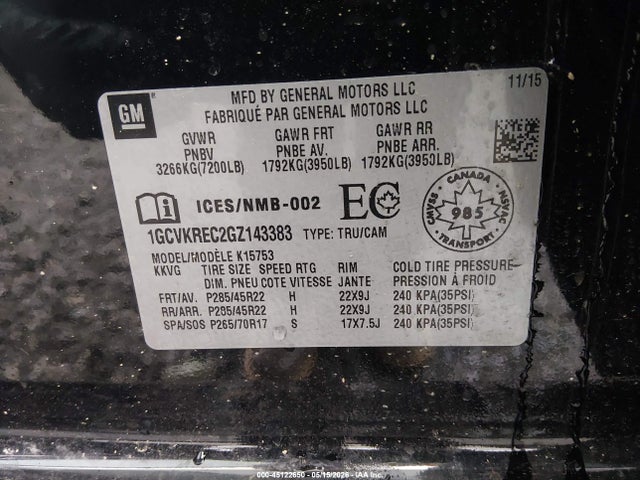 Chevrolet Silverado 1500 1lt 2016 1GCVKREC2GZ143383 Image 9