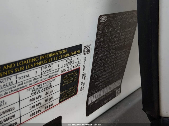 Aukcja sprzedaży 2018 Land Rover Discovery Hse, vin: SALRR2RV2JA069252, numer aukcji: 45123069
