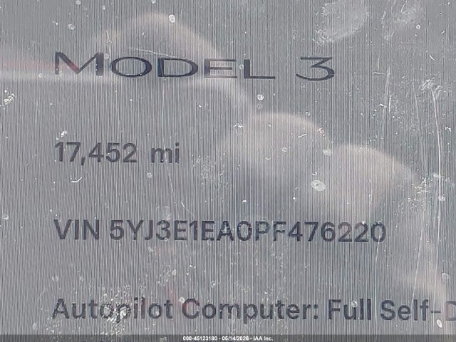 Tesla Model 3 Rear-wheel Drive 2023 5YJ3E1EA0PF476220 Image 14