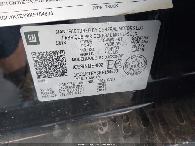 1GC1KTEY8KF154633 Chevrolet Silverado 2500hd Ltz