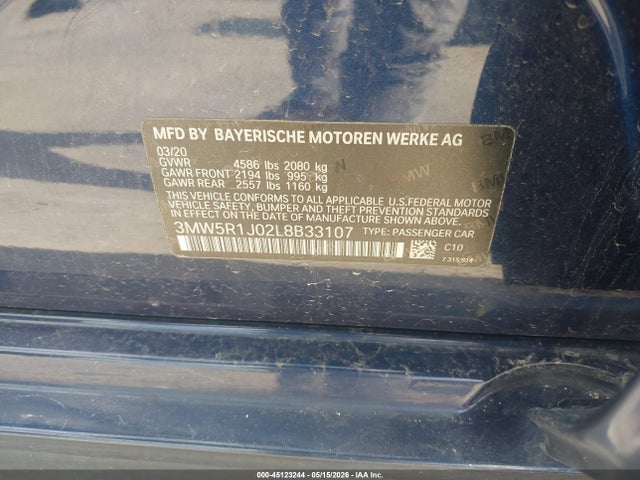 BMW 330I 2020 3MW5R1J02L8B33107 Image 9