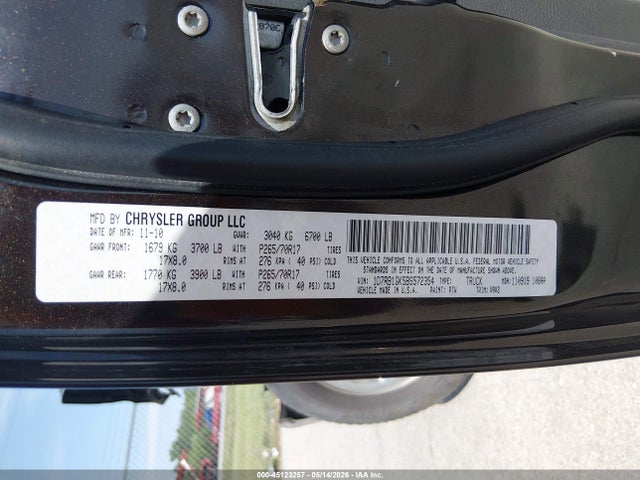 45123257 :رقم المزاد ، 1D7RB1GK5BS572354 vin ، 2011 Ram Ram 1500 St مزاد بيع