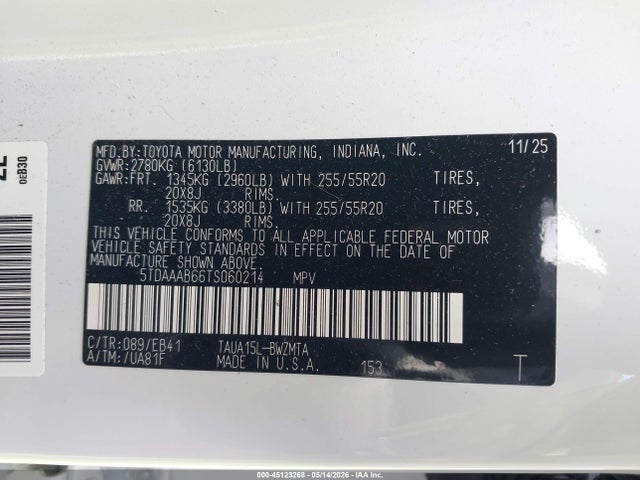 Auction sale of the 2026 Lexus Tx 350 Premium, vin: 5TDAAAB66TS060214, lot number: 45123268