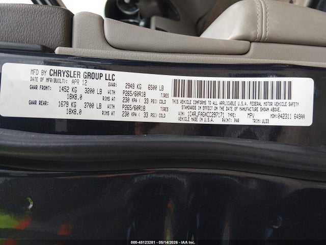 Продаж на аукціоні авто 2012 Jeep Grand Cherokee Laredo, vin: 1C4RJFAGXCC297171, номер лоту: 45123281