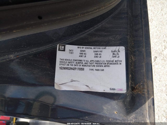 45123470 :رقم المزاد ، 1G3WH52H42F170056 vin ، 2002 Oldsmobile Intrigue Gx مزاد بيع