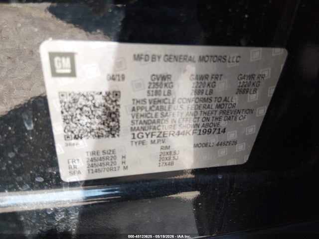 Продаж на аукціоні авто 2019 Cadillac Xt4 Sport, vin: 1GYFZER44KF199714, номер лоту: 45123625