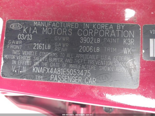 KIA FORTE EX 2014 KNAFX4A81E5053475 Image 9
