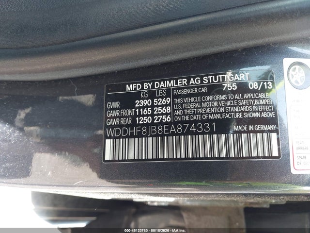 Aukcja sprzedaży 2014 Mercedes-benz E 350 4matic, vin: WDDHF8JB8EA874331, numer aukcji: 45123760