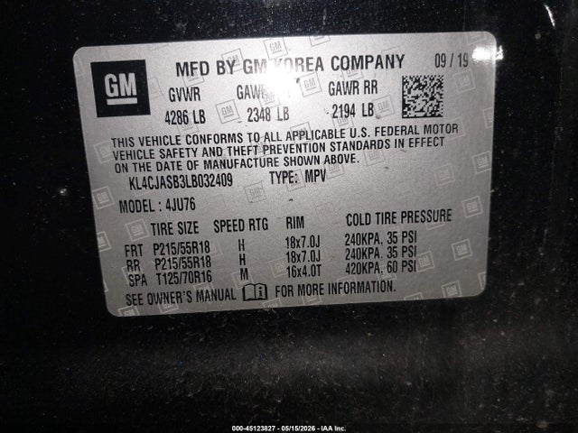 Aukcja sprzedaży 2020 Buick Encore Fwd Preferred, vin: KL4CJASB3LB032409, numer aukcji: 45123827