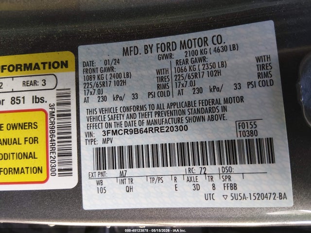 3FMCR9B64RRE20300 Ford Bronco Sport Big Bend
