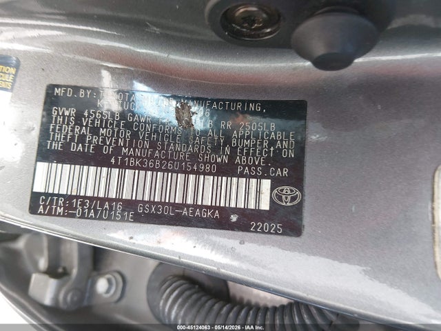 Продажа на аукционе авто 2006 Toyota Avalon Xls, vin: 4T1BK36B26U154980, номер лота: 45124063