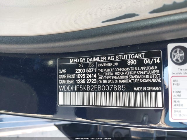 WDDHF5KB2EB007885 Mercedes-Benz E 350