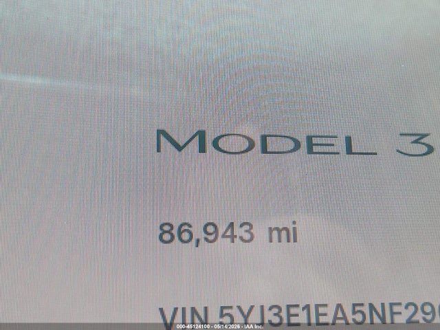 2022 Tesla Model 3 Rear-wheel Drive მანქანა იყიდება აუქციონზე, vin: 5YJ3E1EA5NF290511, აუქციონის ნომერი: 45124100