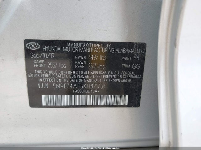 Hyundai SONATA SEL 2019 5NPE34AF5KH821754 Image 9