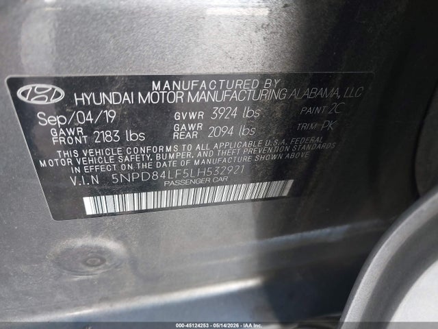 Hyundai ELANTRA SEL 2020 5NPD84LF5LH532921 Image 9