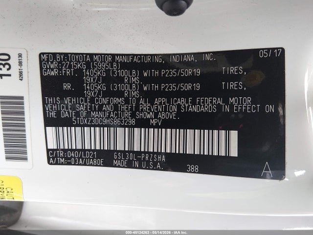 Toyota Sienna Se 8 Passenger 2017 5TDXZ3DC9HS863298 Image 9