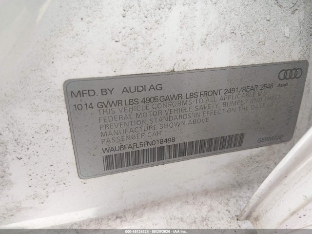 Audi A4 2.0t Premium 2015 WAUBFAFL5FN018498 Image 9