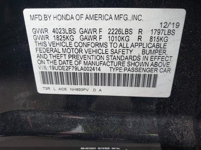 Acura Ilx Premium Package/technology Package 2020 19UDE2F79LA002414 Image 9