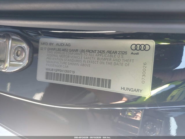 WAUB1GFF5H1059719 Audi S3 2.0t Premium Plus