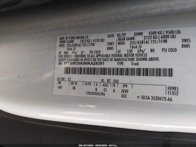 Ford E-transit-350 Cargo Van 2022 1FTBW3XK9NKA28391 Image 9