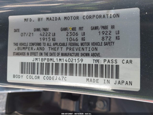 Mazda Mazda3 Premium 2021 JM1BPBML1M1402159 Image 9