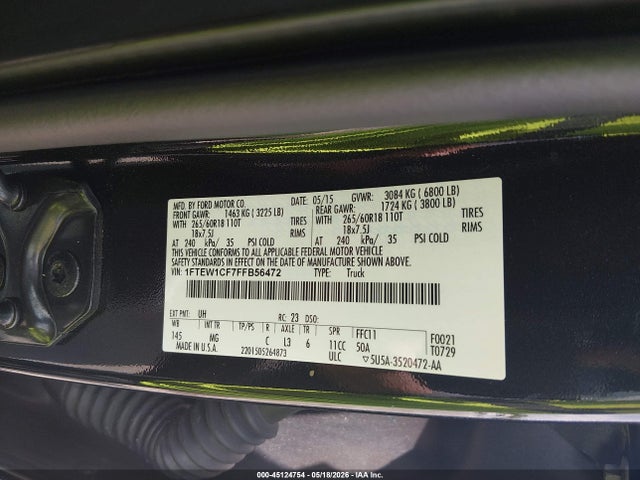 1FTEW1CF7FFB56472 Ford F-150 Xlt