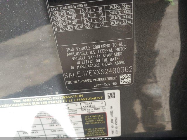 SALEJ7EXXS2430362 Land Rover Defender 110 P300
