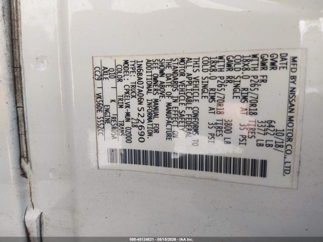 Продажа на аукционе авто 2006 Nissan Titan Le, vin: 1N6BA07A06N522690, номер лота: 45124821