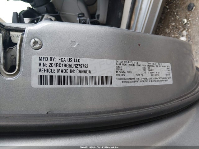 Aukcja sprzedaży 2020 Chrysler Pacifica Touring L, vin: 2C4RC1BG5LR279793, numer aukcji: 45124850